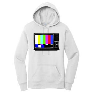 Retro TV Screen Colored Lines Women's Pullover Hoodie