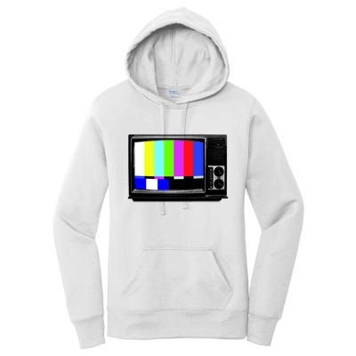 Retro TV Screen Colored Lines Women's Pullover Hoodie