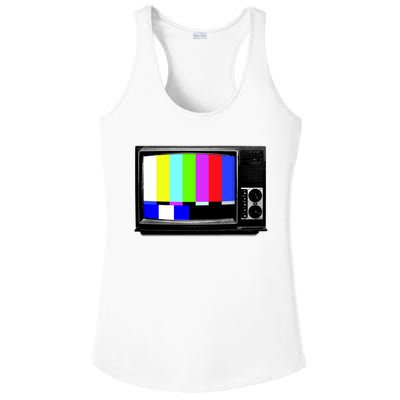 Retro TV Screen Colored Lines Ladies PosiCharge Competitor Racerback Tank