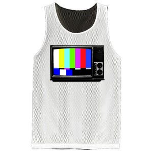 Retro TV Screen Colored Lines Mesh Reversible Basketball Jersey Tank