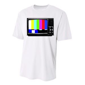 Retro TV Screen Colored Lines Performance Sprint T-Shirt