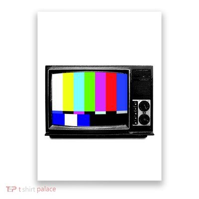 Retro TV Screen Colored Lines Poster