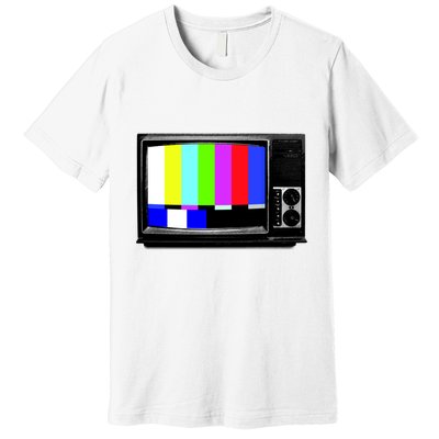 Retro TV Screen Colored Lines Premium T-Shirt