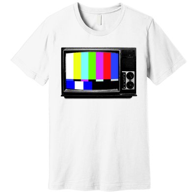 Retro TV Screen Colored Lines Premium T-Shirt