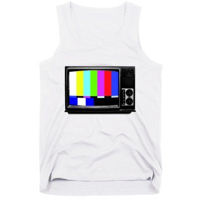 Retro TV Screen Colored Lines Tank Top