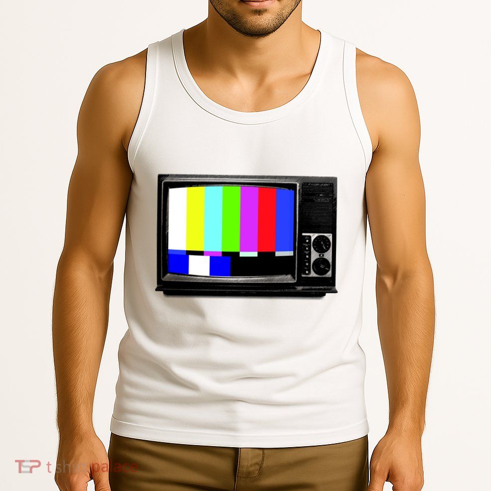Retro TV Screen Colored Lines Tank Top