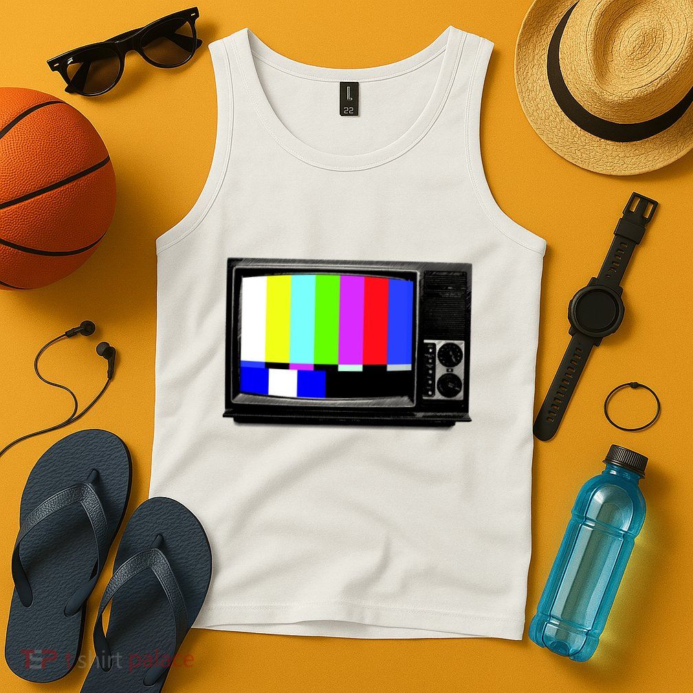 Retro TV Screen Colored Lines Tank Top