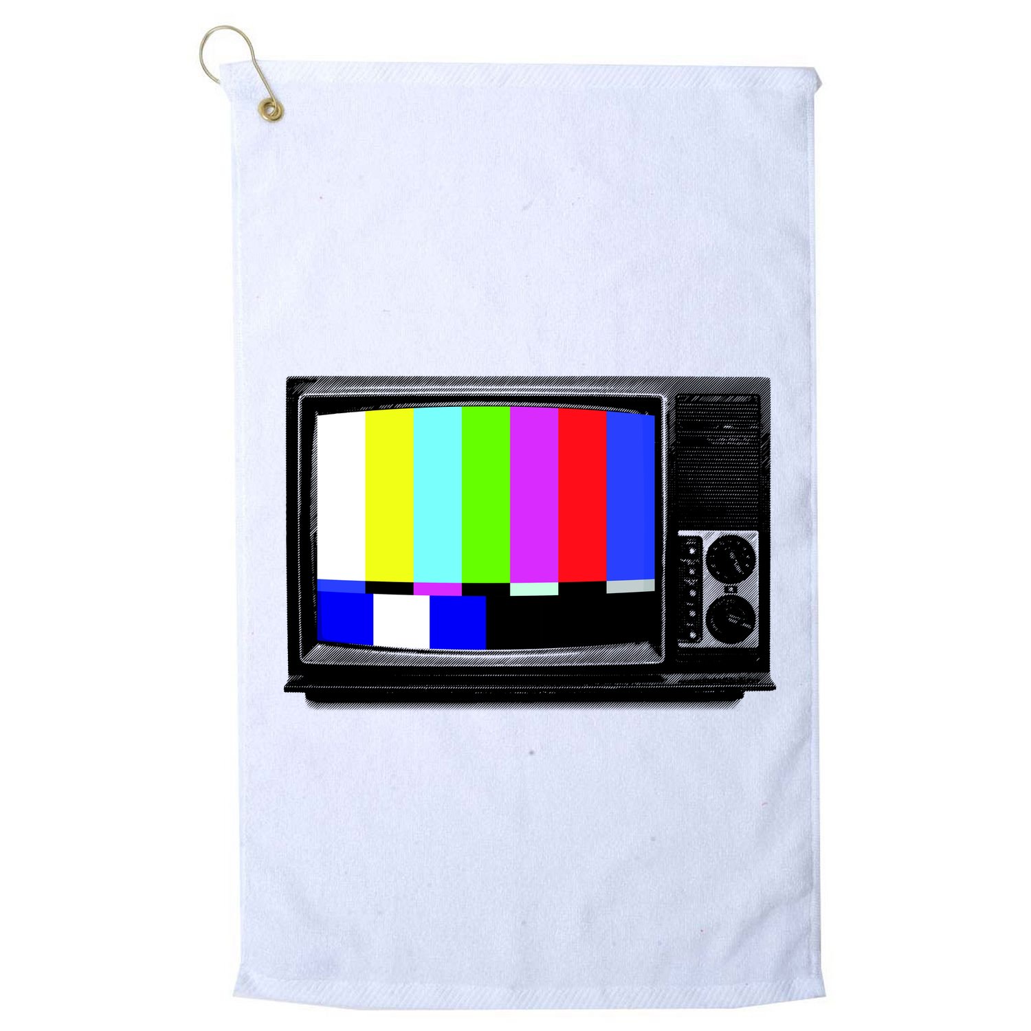 Retro TV Screen Colored Lines Golf Towel