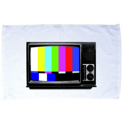 Retro TV Screen Colored Lines Microfiber Hand Towel