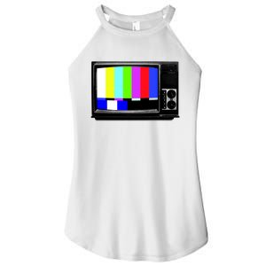 Retro TV Screen Colored Lines Women's Perfect Tri Rocker Tank