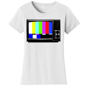 Retro TV Screen Colored Lines Women's T-Shirt