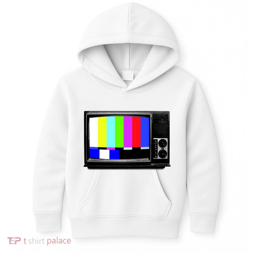 Retro TV Screen Colored Lines Kids Hoodie