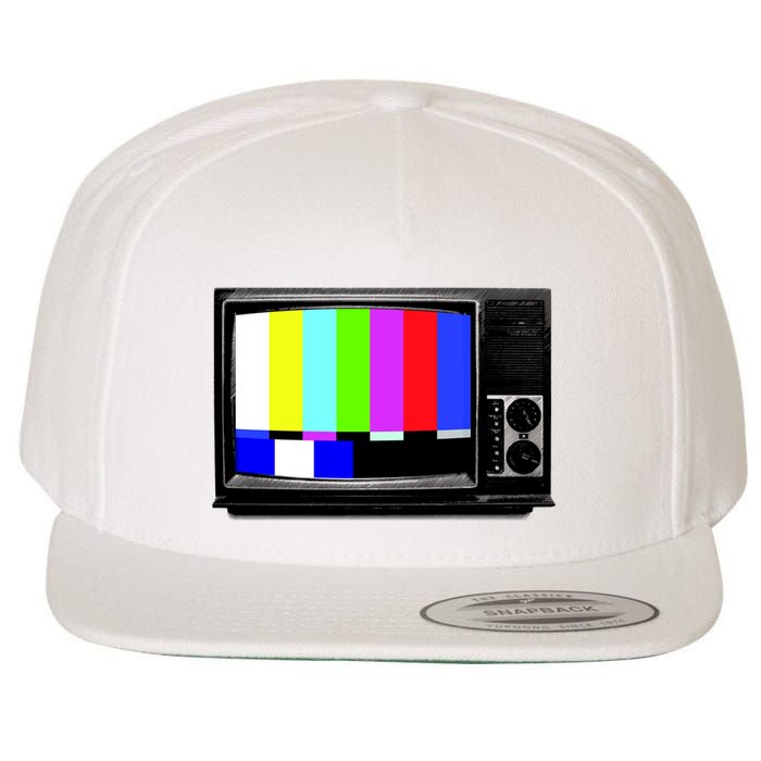Retro TV Screen Colored Lines Wool Snapback Cap