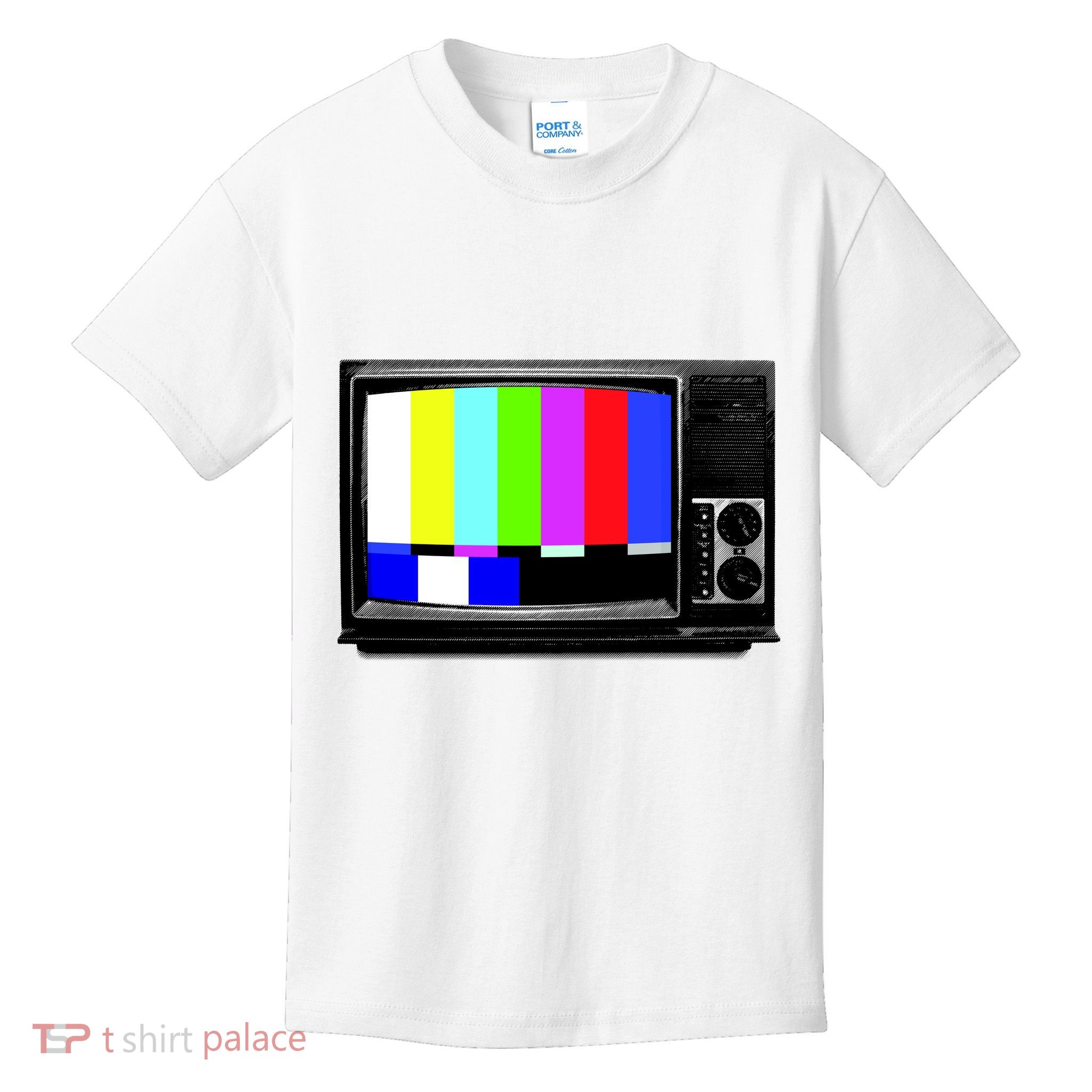 Retro TV Screen Colored Lines Kids T-Shirt