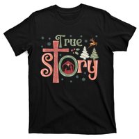 Retro True Story Jesus Christmas Nativity Scene Christian T-Shirt