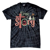 Retro True Story Jesus Christmas Nativity Scene Christian Tie-Dye T-Shirt