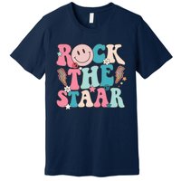 Rock The Staar Test Testing Day Retro Groovy Teacher Stars Premium T-Shirt