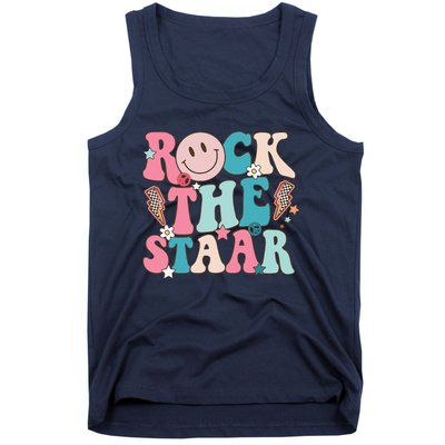 Rock The Staar Test Testing Day Retro Groovy Teacher Stars Tank Top