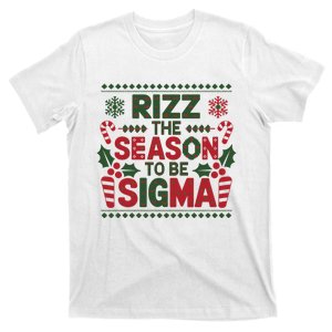 Rizz The Season To Be Sigma Ugly Christmas Sweater Teacher T-Shirt