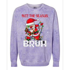 Rizz The Season Bruh Christmas Rizzmas Santa Claus Rizzler Colorblast Crewneck Sweatshirt