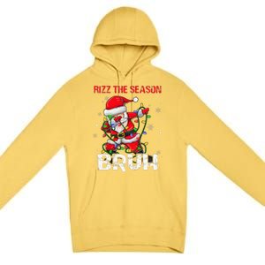 Rizz The Season Bruh Christmas Rizzmas Santa Claus Rizzler Premium Pullover Hoodie