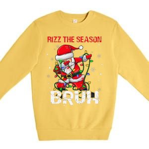 Rizz The Season Bruh Christmas Rizzmas Santa Claus Rizzler Premium Crewneck Sweatshirt