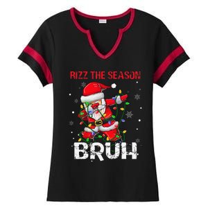 Rizz The Season Bruh Christmas Rizzmas Santa Claus Rizzler Ladies Halftime Notch Neck Tee