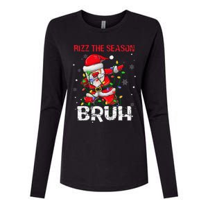 Rizz The Season Bruh Christmas Rizzmas Santa Claus Rizzler Womens Cotton Relaxed Long Sleeve T-Shirt