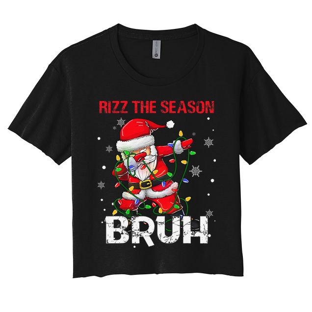 Rizz The Season Bruh Christmas Rizzmas Santa Claus Rizzler Crop Top