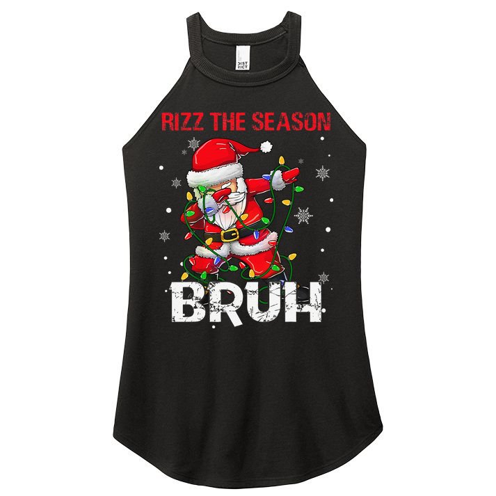 Rizz The Season Bruh Christmas Rizzmas Santa Claus Rizzler Women's Perfect Tri Rocker Tank