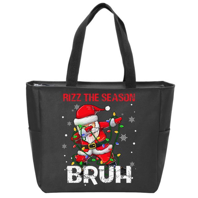 Rizz The Season Bruh Christmas Rizzmas Santa Claus Rizzler Zip Tote Bag