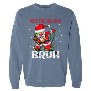 Rizz The Season Bruh Christmas Rizzmas Santa Claus Rizzler Garment-Dyed Sweatshirt