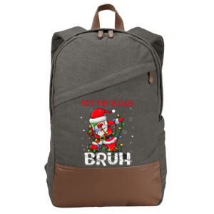 Rizz The Season Bruh Christmas Rizzmas Santa Claus Rizzler Cotton Canvas Backpack