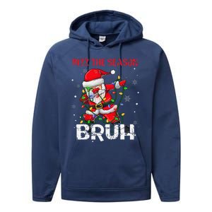 Rizz The Season Bruh Christmas Rizzmas Santa Claus Rizzler Performance Fleece Hoodie