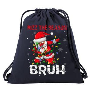 Rizz The Season Bruh Christmas Rizzmas Santa Claus Rizzler Drawstring Bag