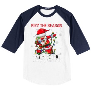 Rizz The Season Bruh Christmas Rizzmas Santa Claus Rizzler Baseball Sleeve Shirt