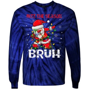 Rizz The Season Bruh Christmas Rizzmas Santa Claus Rizzler Tie-Dye Long Sleeve Shirt