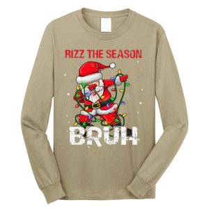 Rizz The Season Bruh Christmas Rizzmas Santa Claus Rizzler Long Sleeve Shirt