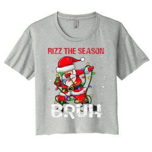 Rizz The Season Bruh Christmas Rizzmas Santa Claus Rizzler Women's Crop Top Tee