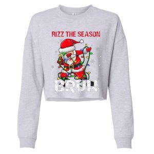 Rizz The Season Bruh Christmas Rizzmas Santa Claus Rizzler Cropped Pullover Crew