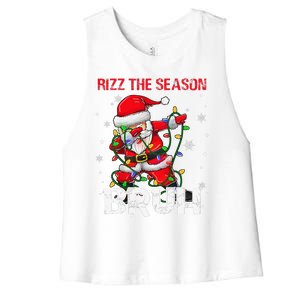 Rizz The Season Bruh Christmas Rizzmas Santa Claus Rizzler Women's Racerback Cropped Tank