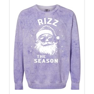 Rizz The Season Funny Santa Claus Christmas Colorblast Crewneck Sweatshirt