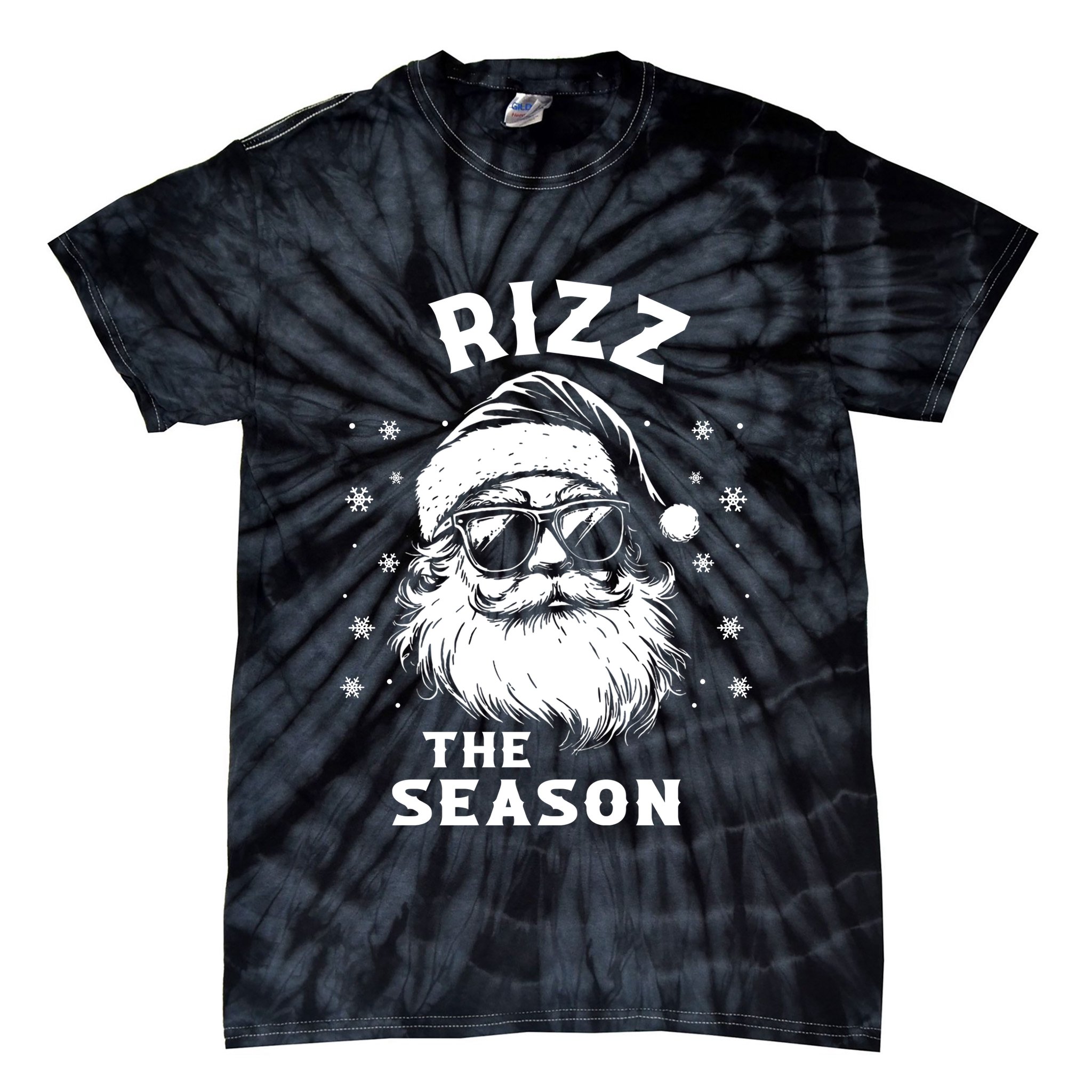 Rizz The Season Funny Santa Claus Christmas Tie-Dye T-Shirt