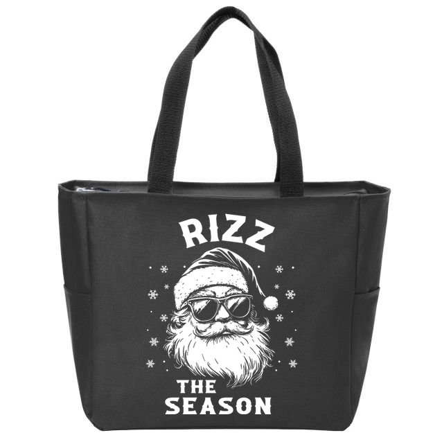 Rizz The Season Funny Santa Claus Christmas Zip Tote Bag