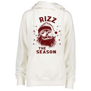 Rizz The Season Funny Santa Claus Christmas Womens Funnel Neck Pullover Hood