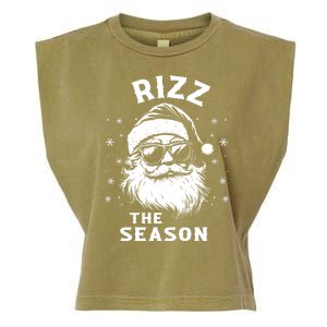 Rizz The Season Funny Santa Claus Christmas Garment-Dyed Women's Muscle Tee