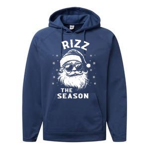 Rizz The Season Funny Santa Claus Christmas Performance Fleece Hoodie