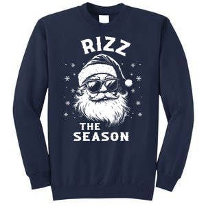 Rizz The Season Funny Santa Claus Christmas Tall Sweatshirt