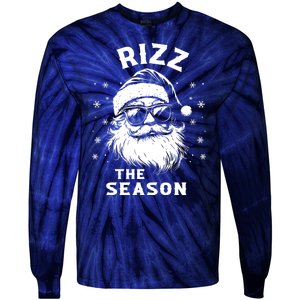 Rizz The Season Funny Santa Claus Christmas Tie-Dye Long Sleeve Shirt