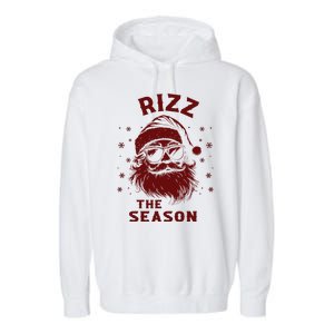 Rizz The Season Funny Santa Claus Christmas Garment-Dyed Fleece Hoodie